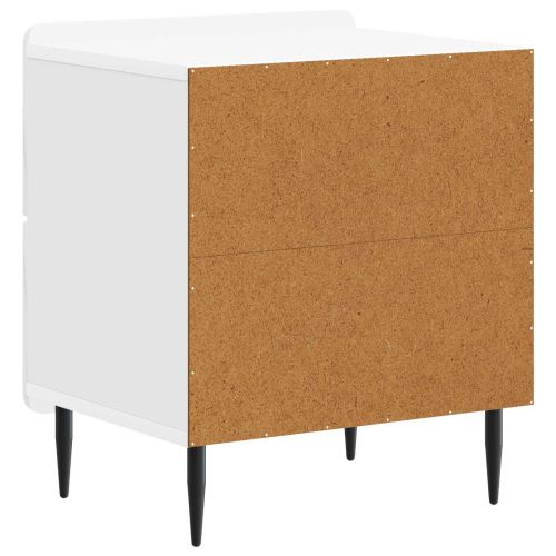 Нощен шкаф с чекмедже 2 pcs Бял гланц 43 x 34,5 x 49,5 см