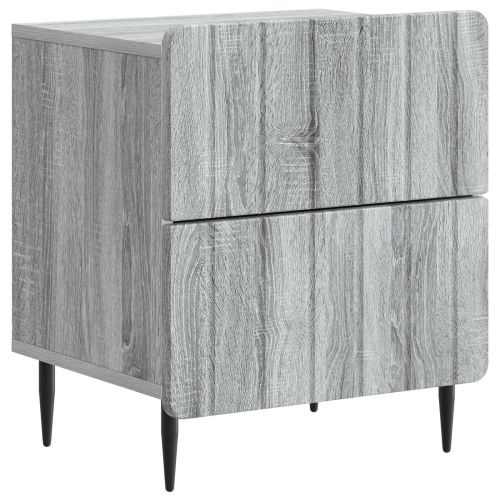 Нощен шкаф с чекмедже 2 pcs Сива сонома 43 x 34,5 x 49,5 см