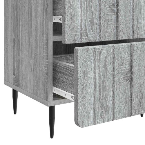 Нощен шкаф с чекмедже 2 pcs Сива сонома 43 x 34,5 x 49,5 см