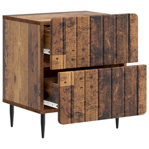 Нощен шкаф с чекмедже 2 pcs Старо дърво 43 x 34,5 x 49,5 см