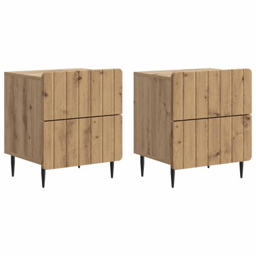 Нощен шкаф с чекмедже 2 pcs Дъб артизан 43 x 34,5 x 49,5 см