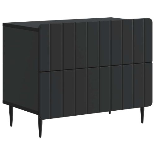 Нощен шкаф Черно 62 x 34,5 x 49,5 см Инженерна дървесина