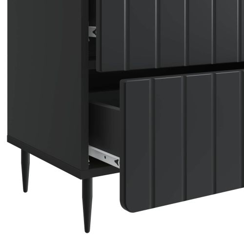 Нощен шкаф Черно 62 x 34,5 x 49,5 см Инженерна дървесина