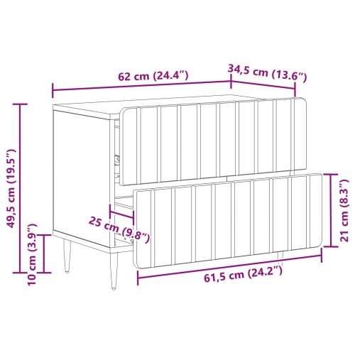 Нощен шкаф Бетонно сиво 62 x 34,5 x 49,5 см Инженерна дървесина
