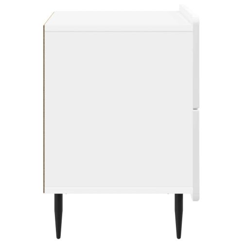 Нощен шкаф Бял гланц 62 x 34,5 x 49,5 см Инженерна дървесина
