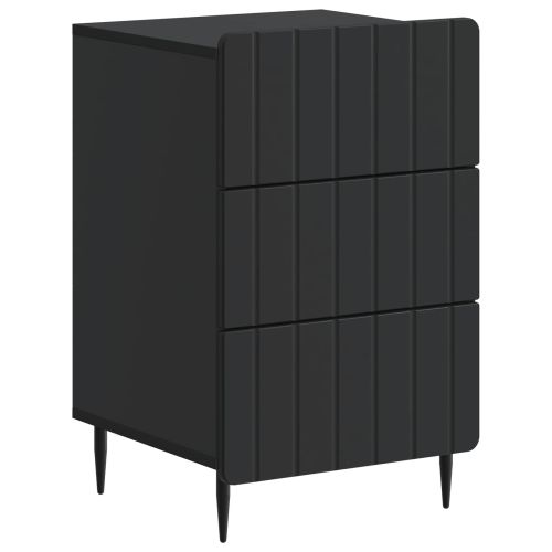 Нощен шкаф с чекмедже Черно 43x 41 x 68 см Инженерна дървесина