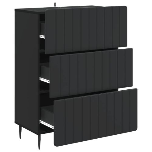 Чекмеджетен шкаф Черно 66 x 34,5 x 92 см Инженерна дървесина