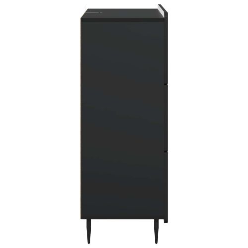 Чекмеджетен шкаф Черно 66 x 34,5 x 92 см Инженерна дървесина