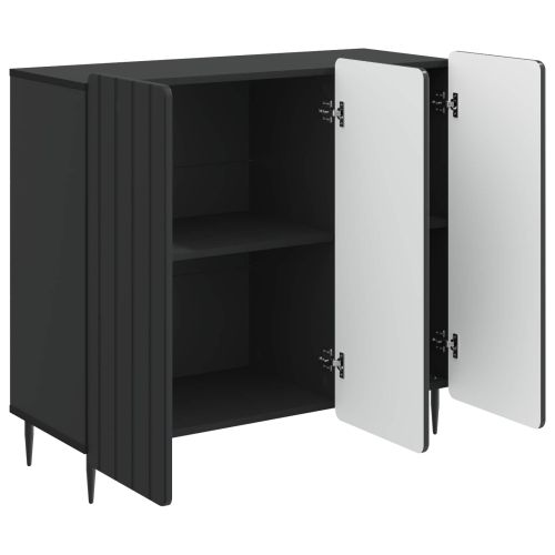 Служебен шкаф Черно 89 x 34,5 x 82 см Инженерна дървесина