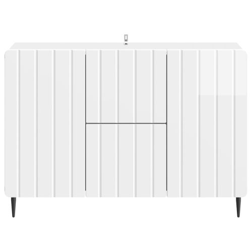 Служебен шкаф Бял гланц 89 x 34,5 x 62 см Инженерна дървесина