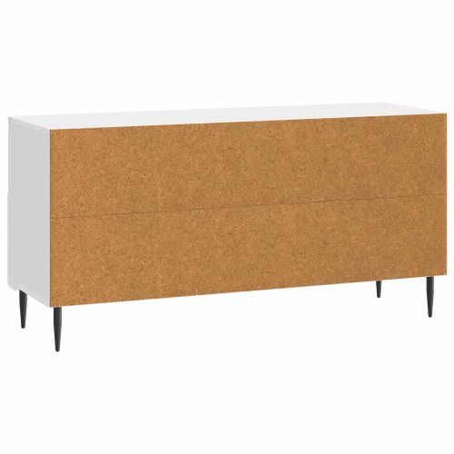 ТВ шкаф Бял гланц 102 x 34,5 x 50 см Инженерна дървесина