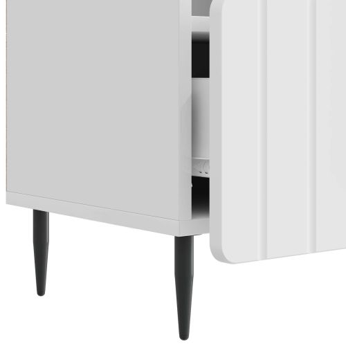 ТВ шкаф Бял гланц 102 x 34,5 x 50 см Инженерна дървесина