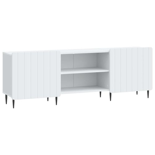 ТВ шкаф Бяло 150 x 31 x 52 см Инженерна дървесина