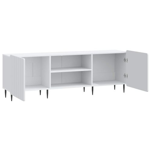 ТВ шкаф Бяло 150 x 31 x 52 см Инженерна дървесина