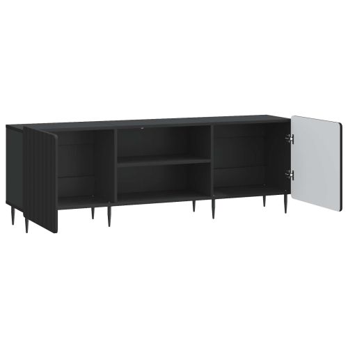 ТВ шкаф Черно 150 x 31 x 52 см Инженерна дървесина