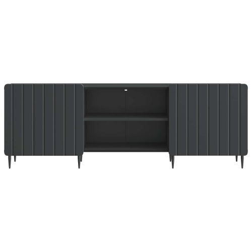 ТВ шкаф Черно 150 x 31 x 52 см Инженерна дървесина