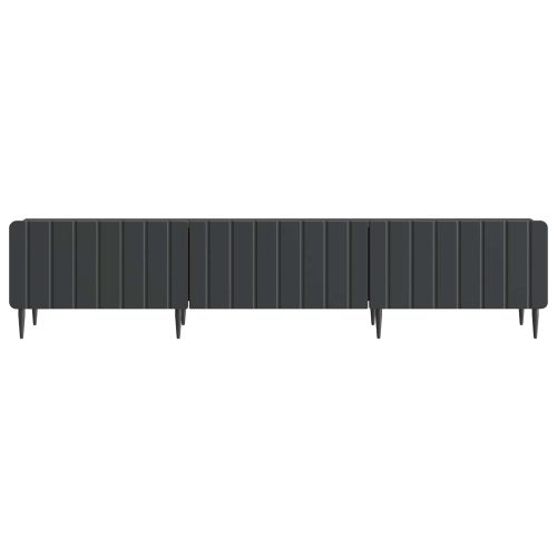 ТВ шкаф с чекмедже Черно 147 x 34,5 x 32 см Инженерна дървесина