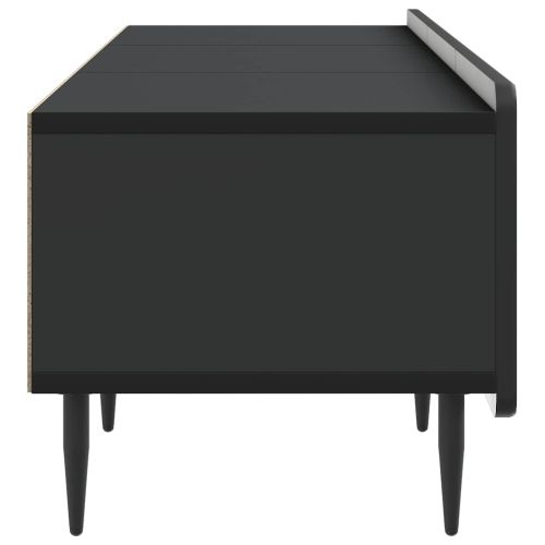 ТВ шкаф с чекмедже Черно 147 x 34,5 x 32 см Инженерна дървесина