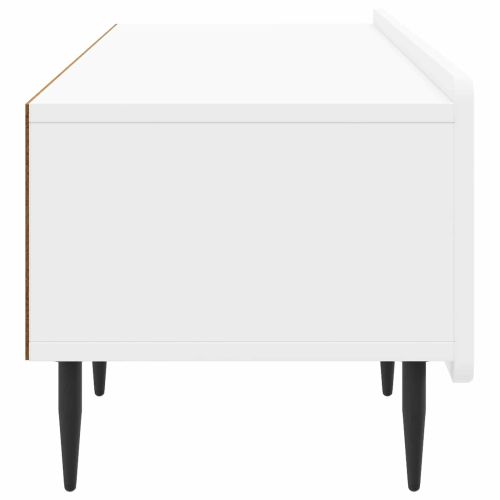 ТВ шкаф Бял гланц 147 x 34,5 x 32 см Инженерна дървесина