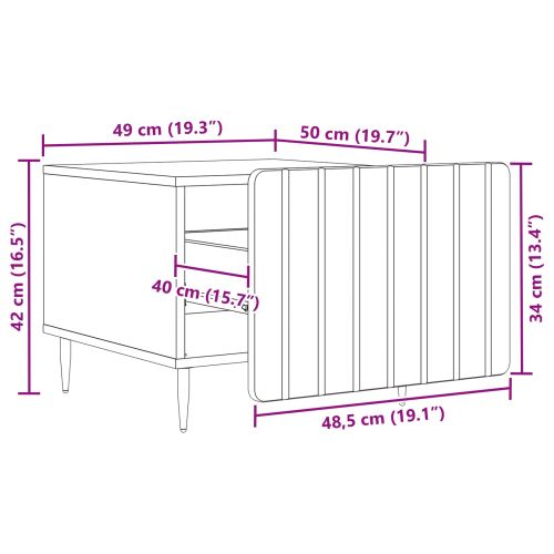 Масичка за кафе Дъб сонома 49 x 50 x 42 см Инженерна дървесина