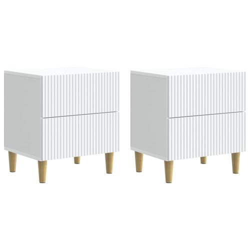 Нощен шкаф 2 pcs Бяло 43 x 34,5 x 48 см Инженерна дървесина