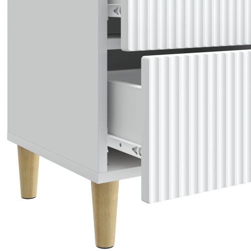 Нощен шкаф 2 pcs Бяло 43 x 34,5 x 48 см Инженерна дървесина
