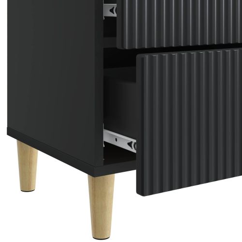 Нощен шкаф 2 pcs Черно 43 x 34,5 x 48 см Инженерна дървесина