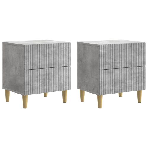 Нощен шкаф с чекмедже 2 pcs Бетонно сиво 43 x 34,5 x 48 см