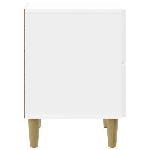 Нощен шкаф Бял гланц 43 x 34,5 x 48 см Инженерна дървесина