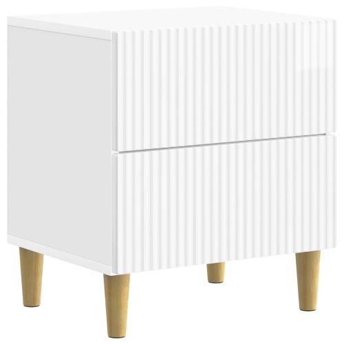 Нощен шкаф с чекмедже 2 pcs Бял гланц 43 x 34,5 x 48 см