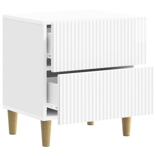 Нощен шкаф с чекмедже 2 pcs Бял гланц 43 x 34,5 x 48 см