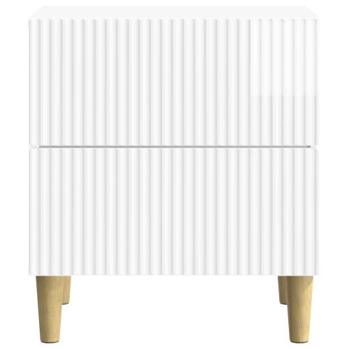 Нощен шкаф с чекмедже 2 pcs Бял гланц 43 x 34,5 x 48 см