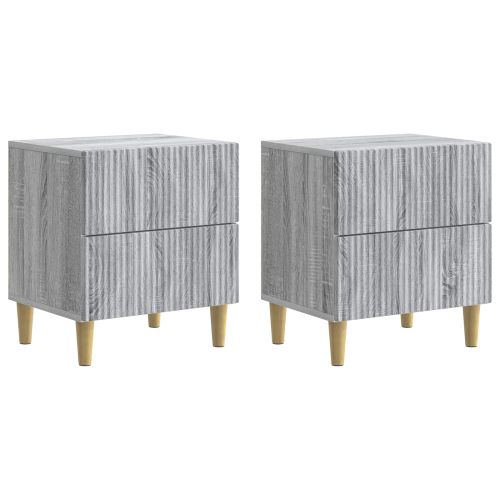 Нощен шкаф с чекмедже 2 pcs Сива сонома 43 x 34,5 x 48 см