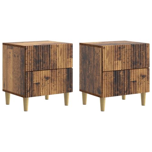 Нощен шкаф с чекмедже 2 pcs Старо дърво 43 x 34,5 x 48 см