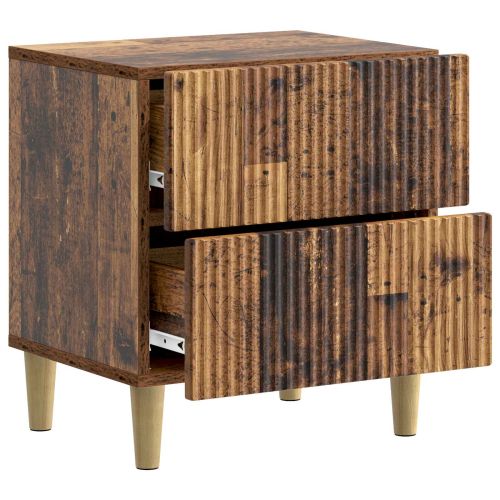 Нощен шкаф с чекмедже 2 pcs Старо дърво 43 x 34,5 x 48 см