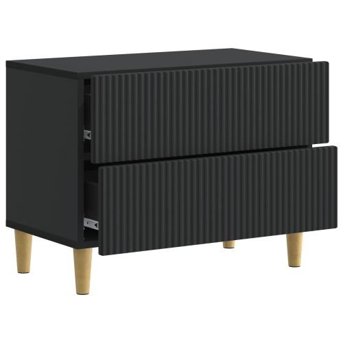 Нощен шкаф Черно 62 x 34,5 x 48 см Инженерна дървесина