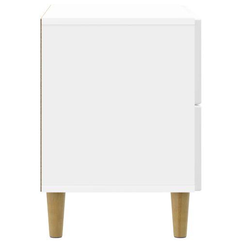 Нощен шкаф Бял гланц 62 x 34,5 x 48 см Инженерна дървесина