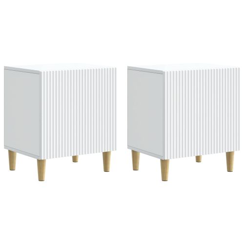 Нощен шкаф 2 pcs Бяло 43 x 34,5 x 50 см Инженерна дървесина