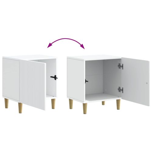 Нощен шкаф 2 pcs Бяло 43 x 34,5 x 50 см Инженерна дървесина
