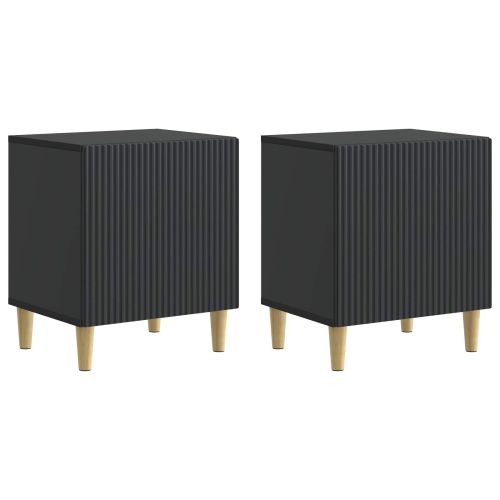 Нощен шкаф 2 pcs Черно 43 x 34,5 x 50 см Инженерна дървесина