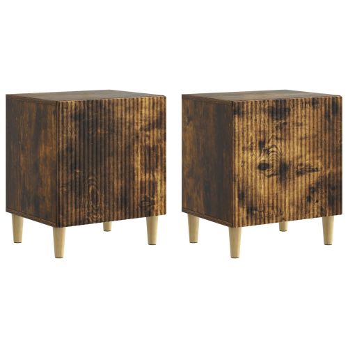 Нощен шкаф 2 pcs Опушен дъб 43 x 34,5 x 50 см