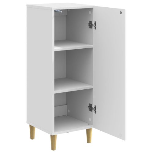 Служебен шкаф Бял гланц 33 x 34,5 x 90 см Инженерна дървесина