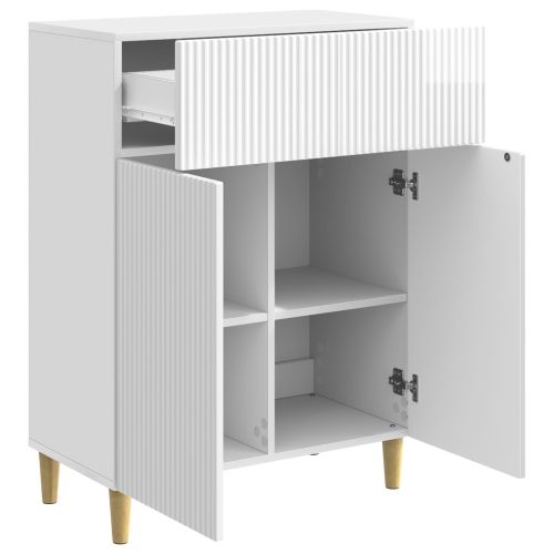 Служебен шкаф Бял гланц 66 x 34,5 x 90 см Инженерна дървесина