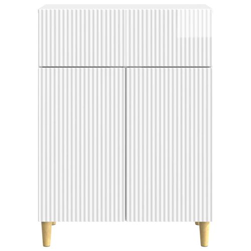 Служебен шкаф Бял гланц 66 x 34,5 x 90 см Инженерна дървесина