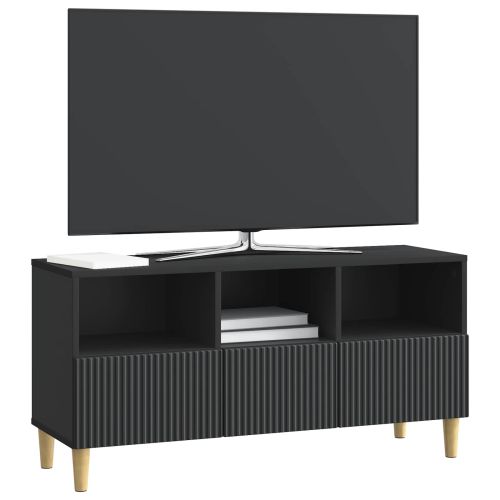 ТВ шкаф с чекмедже Черно 102 x 34,5 x 50 см Инженерна дървесина