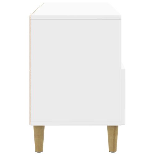 ТВ шкаф Бял гланц 102 x 34,5 x 50 см Инженерна дървесина