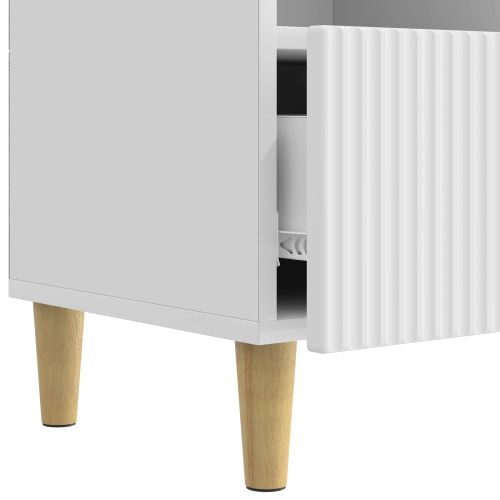 ТВ шкаф Бял гланц 102 x 34,5 x 50 см Инженерна дървесина