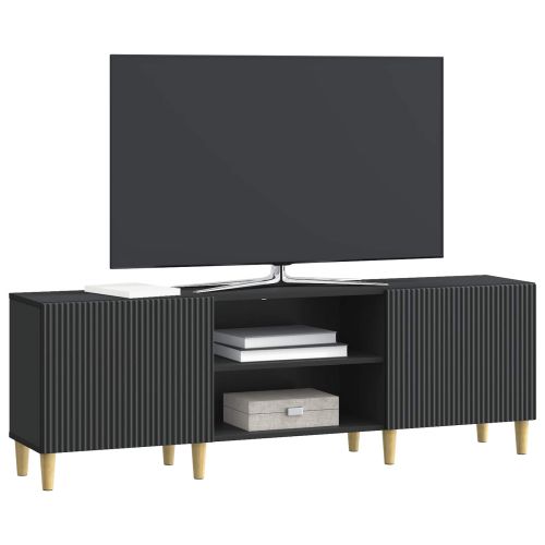 ТВ шкаф Черно 150 x 31 x 50 см Инженерна дървесина