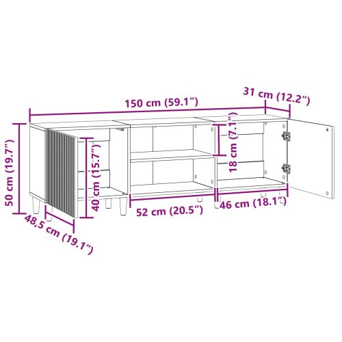 ТВ шкаф Дъб сонома 150 x 31 x 50 см Инженерна дървесина