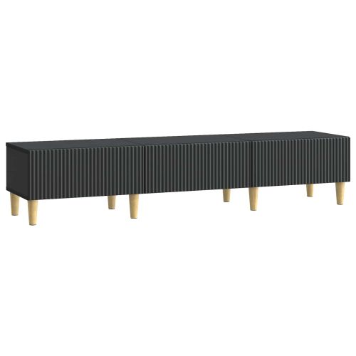 ТВ шкаф с чекмедже Черно 147 x 34,5 x 30 см Инженерна дървесина